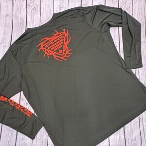 Columbia PHG Men’s Long Sleeve Dark Olive Fishing Shirt Size XXLg